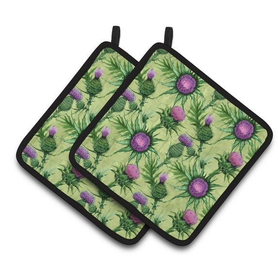 Carolines Treasures CK1699PTHD Thistle Pair of Pot Holders, 7.5HX7.5W, multicolor