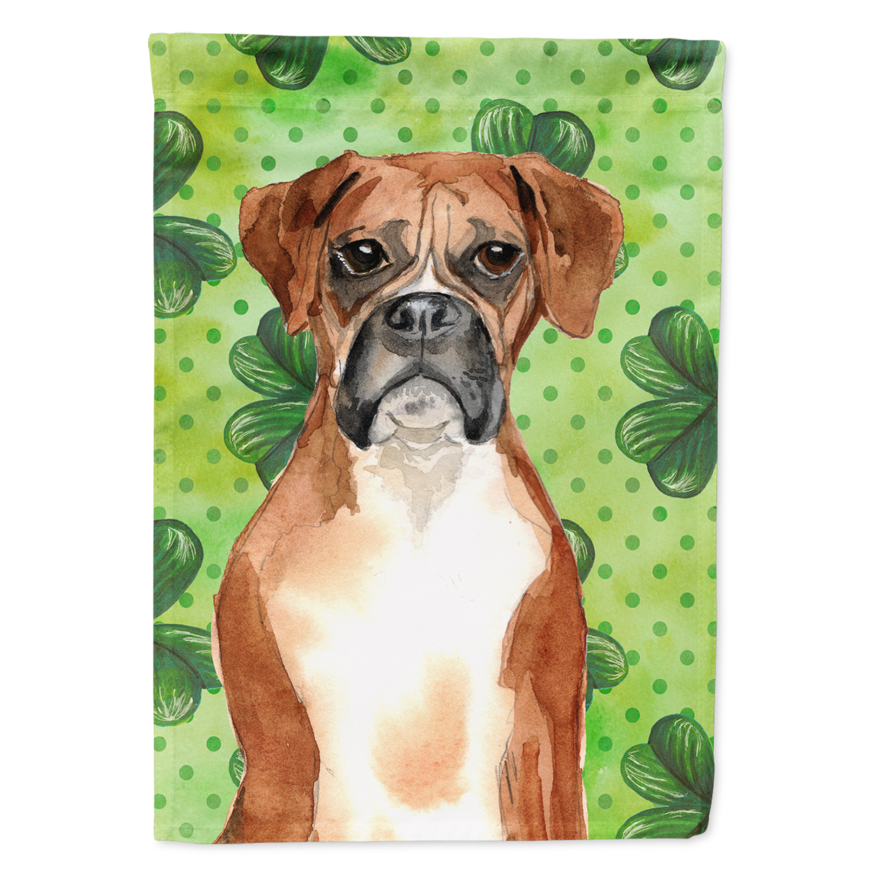 Caroline Treasures Bandiera Da Giardino Con Quadrifogli E Boxer CK1810GF - Double Sided, 27,9x38,1 Cm, Resistente Alle Intemperie, Made In USA