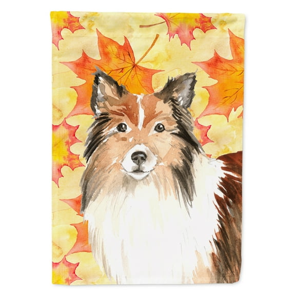 Carolines Treasures CK1827GF Fall Leaves Sheltie Flag Garden Size  Small multicolor