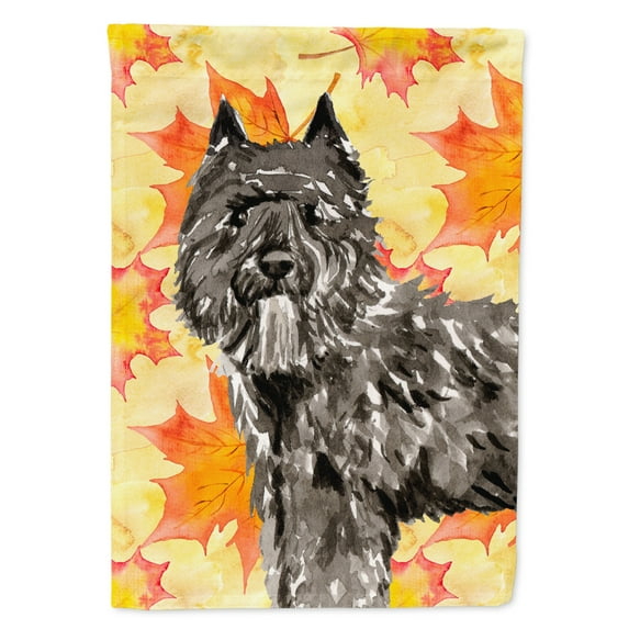 Carolines Treasures CK1848GF Fall Leaves Bouvier des Flandres Flag Garden Size Small multicolor