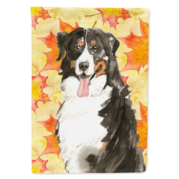 Carolines Treasures CK1852GF Fall Leaves Bernese Mountain Dog Flag Garden Size  Small multicolor