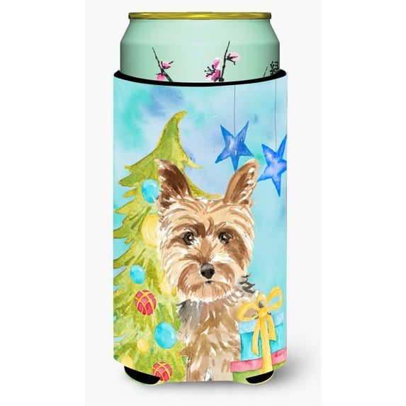 Carolines Treasures CK1854TBC Christmas Tree Yorkie Yorkshire Terrier Tall Boy Beverage Insulator Hugger Tall Boy