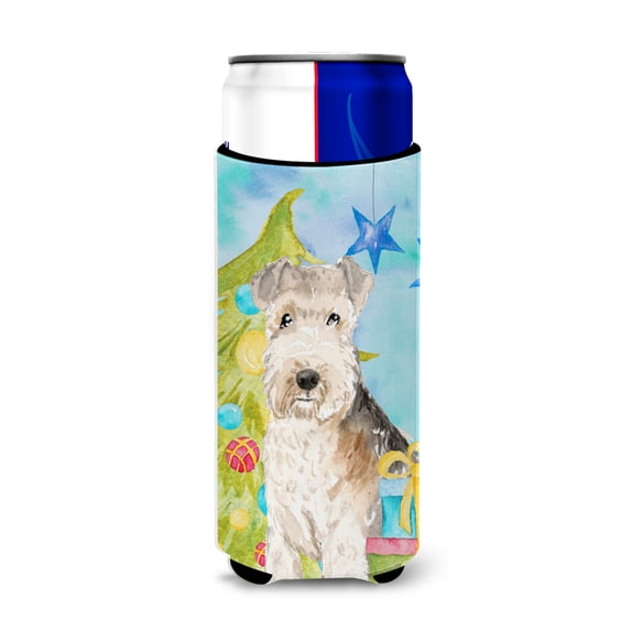 Carolines Treasures CK1873MUK Christmas Tree Lakeland Terrier Michelob Ultra Hugger for slim cans  Slim Can multicolor