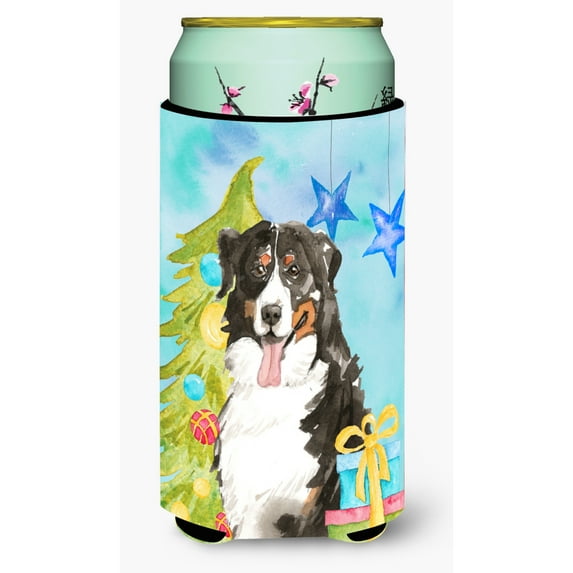 Carolines Treasures CK1889TBC Christmas Tree Bernese Mountain Dog Tall Boy Beverage Insulator Hugger Tall Boy