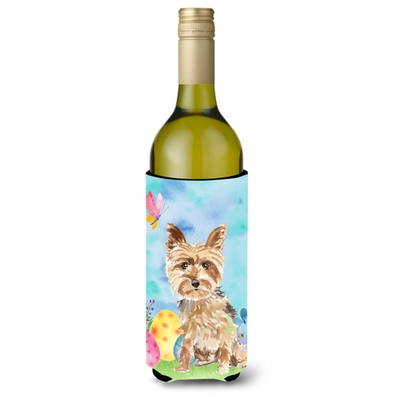 Carolines Treasures CK1891LITERK Easter Eggs Yorkie Yorkshire Terrier Wine Bottle Beverge Insulator Hugger Wine Bottle