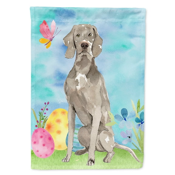 Carolines Treasures CK1896CHF Easter Eggs Weimaraner Flag Canvas House Size Large multicolor