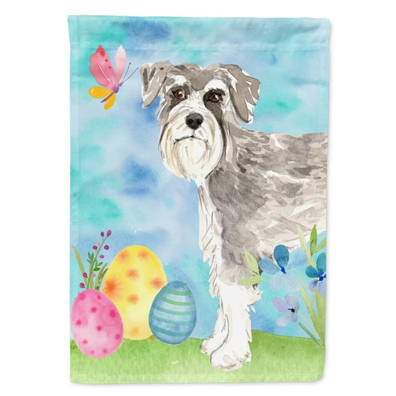 Carolines Treasures CK1903GF Easter Eggs Schnauzer 1 Flag Garden Size Small multicolor