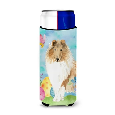 Carolines Treasures CK1904MUK Easter Eggs Rough Collie Michelob Ultra Hugger for slim cans  Slim Can multicolor