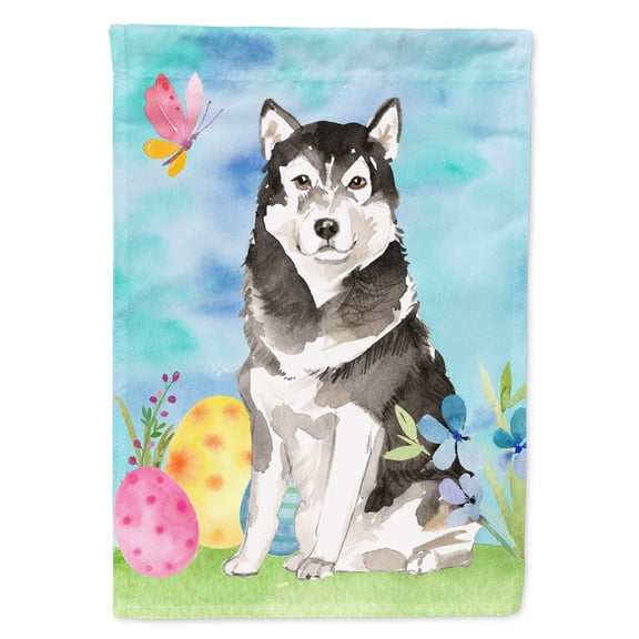 Carolines Treasures CK1909GF Easter Eggs Alaskan Malamute Flag Garden Size Small multicolor
