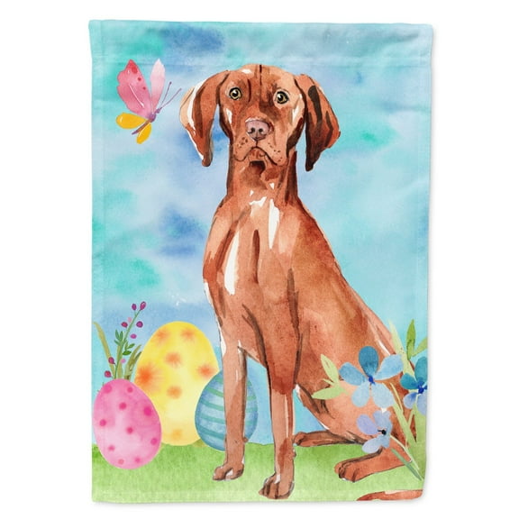 Carolines Treasures CK1914GF Easter Eggs Vizsla Flag Garden Size Small multicolor