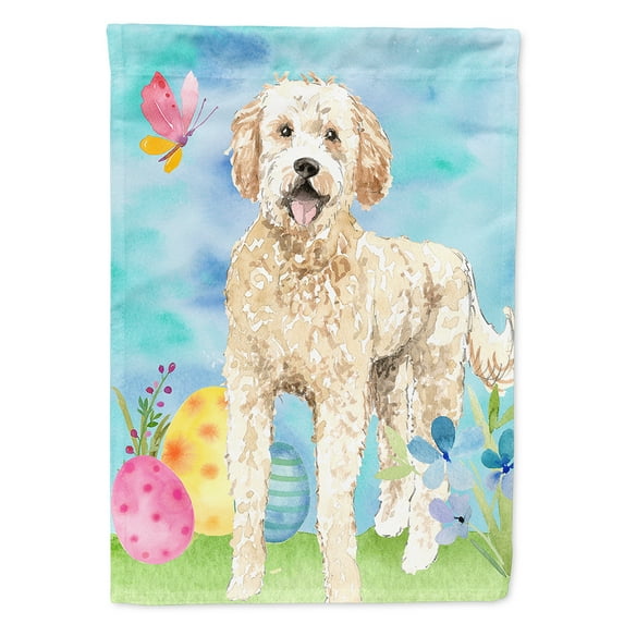 Carolines Treasures CK1916CHF Easter Eggs Goldendoodle Flag Canvas House Size  Large multicolor