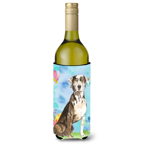 Carolines Treasures CK1919LITERK Easter Eggs Catahoula Leopard Dog Wine Bottle Beverge Insulator Hugger Wine Bottle