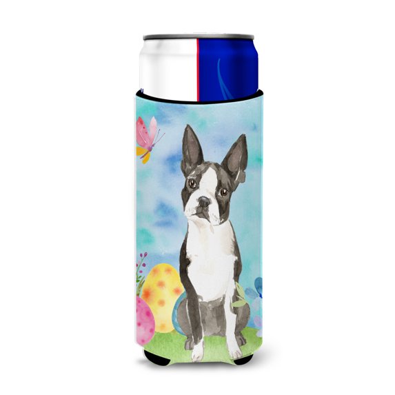 Carolines Treasures CK1923MUK Easter Eggs Boston Terrier Michelob Ultra Hugger for slim cans  Slim Can multicolor