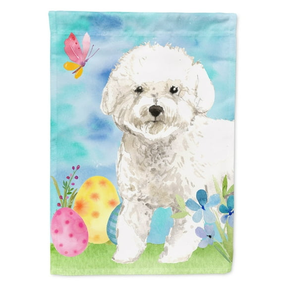 Carolines Treasures CK1925GF Easter Eggs Bichon Frise Flag Garden Size  Small multicolor