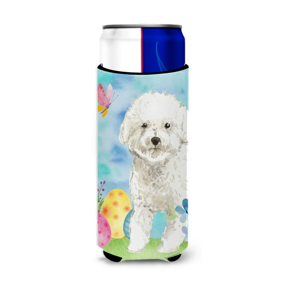 Carolines Treasures CK1925MUK Easter Eggs Bichon Frise Michelob Ultra Hugger for slim cans  Slim Can multicolor