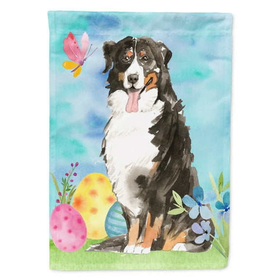 Carolines Treasures CK1926GF Easter Eggs Bernese Mountain Dog Flag Garden Size Small multicolor