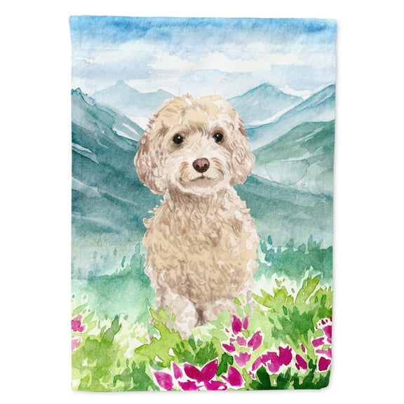 Carolines Treasures CK1984GF Mountian Flowers Goldendoodle Flag Garden Size  Small multicolor