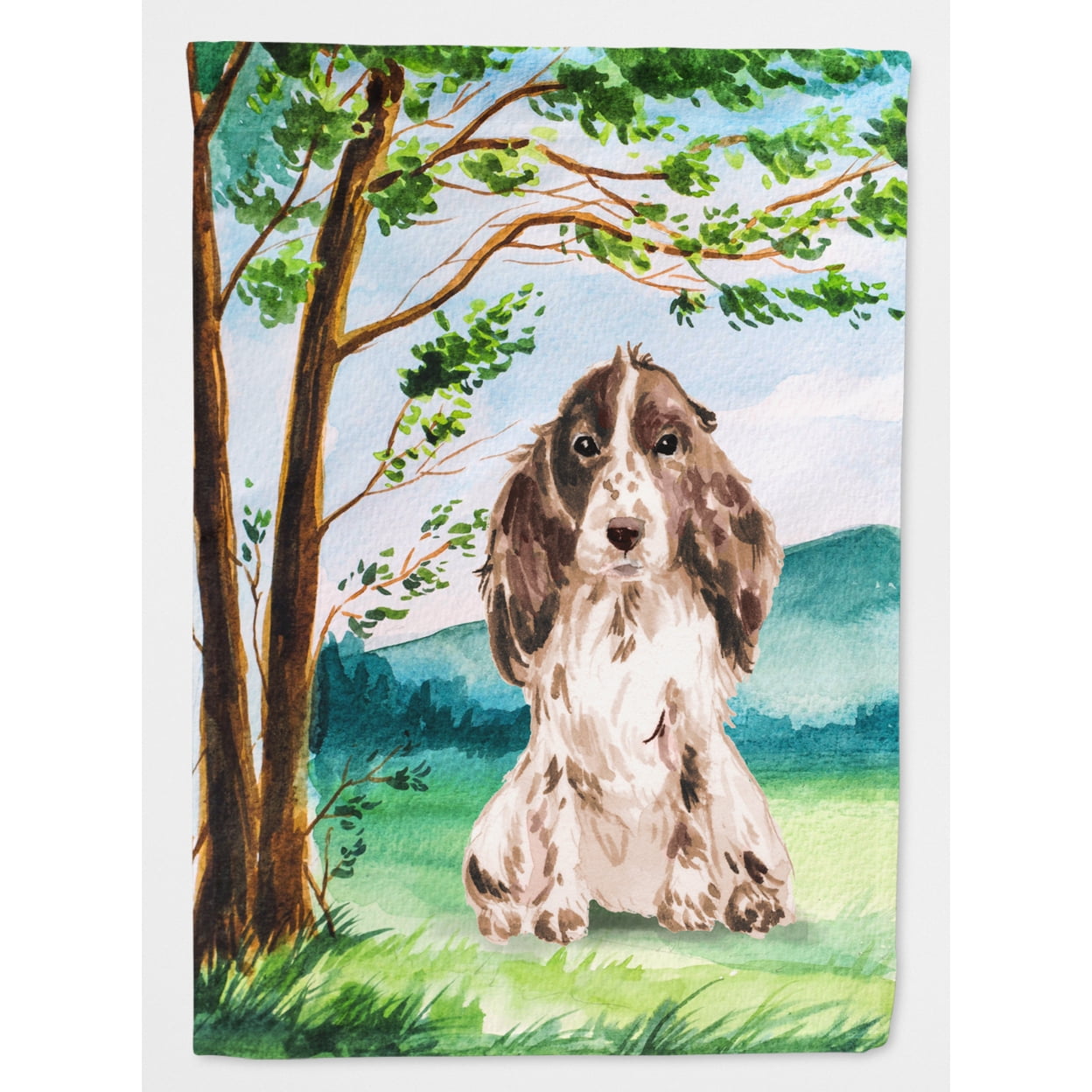 Under the Tree Chocolate Parti Cocker Spaniel Flag Canvas House Size