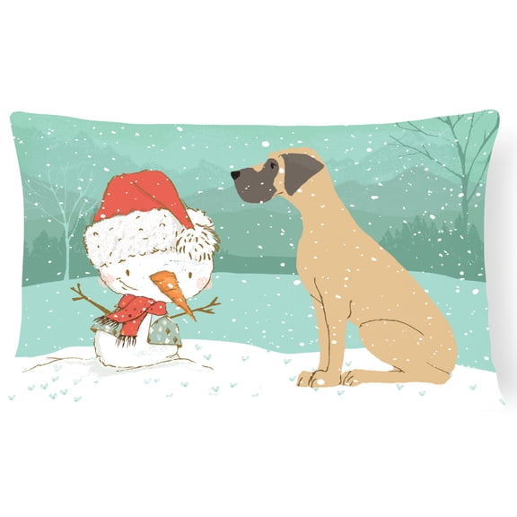 Fawn Natural Great Dane Snowman Christmas