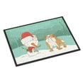 thumbnail image 1 of Carolines Treasures CK2053JMAT English Bulldog Snowman Christmas Door Mat Indoor Rug or Outdoor Welcome Mat 24x36, 1 of 4