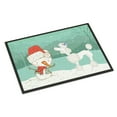 thumbnail image 1 of Carolines Treasures CK2067MAT White Poodle Snowman Christmas Door Mat Indoor Rug or Outdoor Welcome Mat 18x27 Doormat, 1 of 4