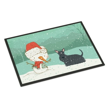 Carolines Treasures CK2068MAT Scottish Terrier Snowman Christmas Door Mat Indoor Rug or Outdoor Welcome Mat 18x27