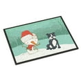 thumbnail image 1 of Carolines Treasures CK2075MAT Black Staffie Snowman Christmas Door Mat Indoor Rug or Outdoor Welcome Mat 18x27 Doormat, 1 of 4
