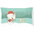 thumbnail image 1 of Carolines Treasures CK2081PW1216 Tan Chihuahua Snowman Christmas Canvas Fabric Decorative Pillow  12H x16W multicolor, 1 of 3