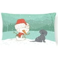 thumbnail image 1 of Carolines Treasures CK2092PW1216 Black Maltese Snowman Christmas Canvas Fabric Decorative Pillow  12H x16W multicolor, 1 of 3