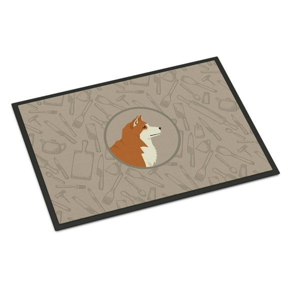 Carolines Treasures CK2159MAT Akita In the Kitchen Door Mat Indoor Rug or Outdoor Welcome Mat 18x27 Doormat  27"L x 18"W