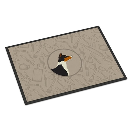Carolines Treasures CK2164MAT Basenji In the Kitchen Door Mat Indoor Rug or Outdoor Welcome Mat 18x27 Doormat 27"L x
