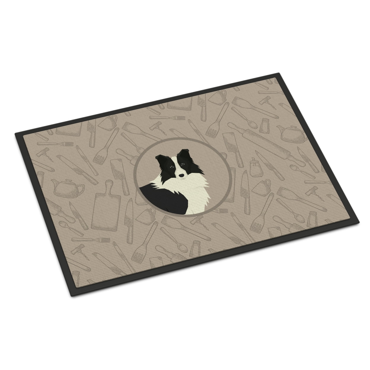 Carolines Treasures CK2169JMAT Border Collie In the Kitchen Door Mat Indoor Rug or Outdoor Welcome Mat 24x36 Doormat