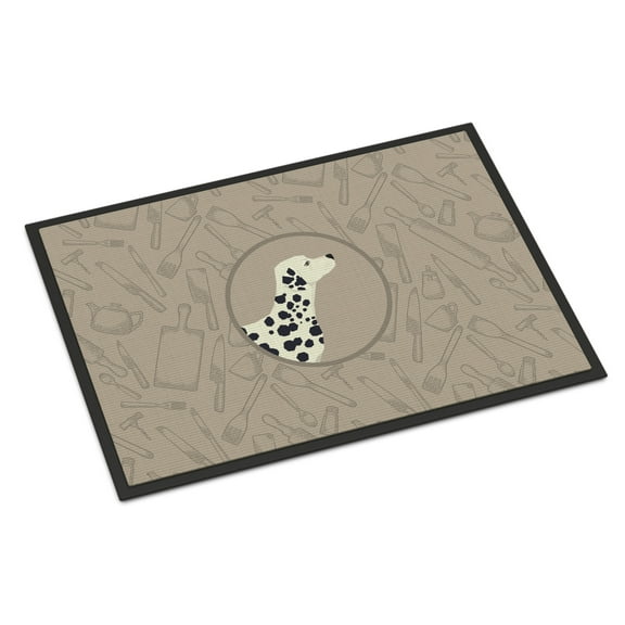 Carolines Treasures CK2181MAT Dalmatian In the Kitchen Door Mat Indoor Rug or Outdoor Welcome Mat 18x27 Doormat  27"L x