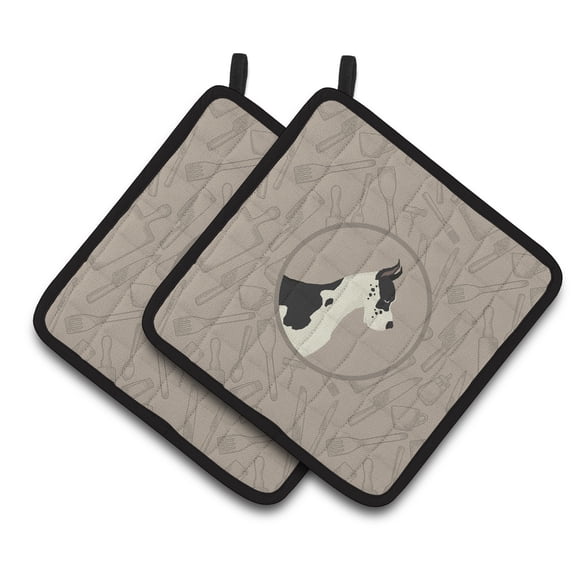 Carolines Treasures CK2189PTHD Great Dane In the Kitchen Pair of Pot Holders, 7.5HX7.5W, multicolor