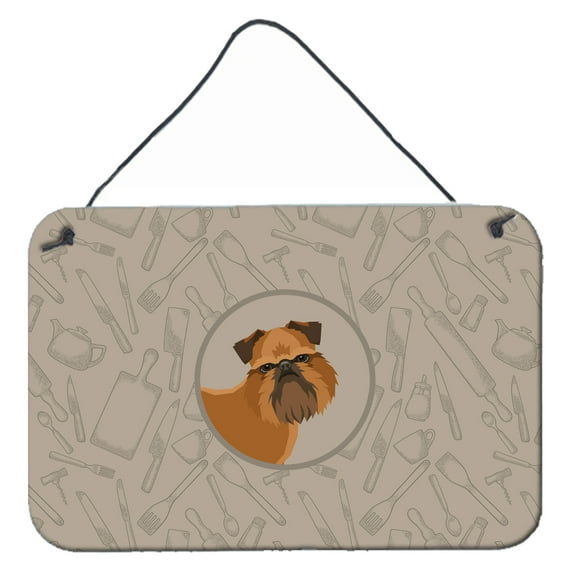 Carolines Treasures CK2191DS812 Brussels Griffon In the Kitchen Wall or Door Hanging Prints 8x12 multicolor