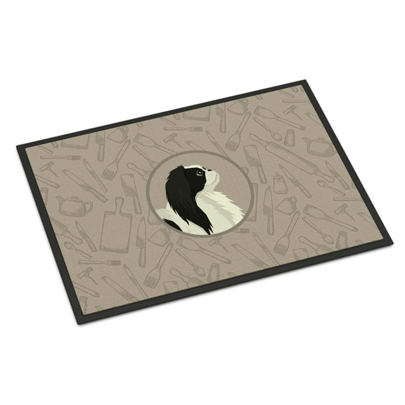 Carolines Treasures CK2195MAT Japanese Chin In the Kitchen Door Mat Indoor Rug or Outdoor Welcome Mat 18x27 Doormat