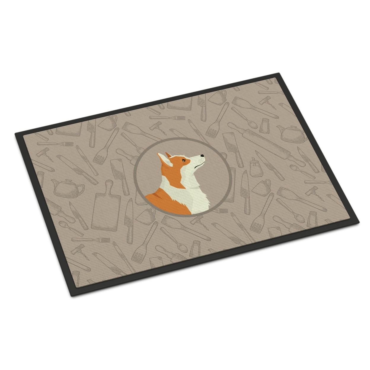 Carolines Treasures CK2201JMAT Pembroke Corgi In the Kitchen Door Mat Indoor Rug or Outdoor Welcome Mat 24x36 Doormat