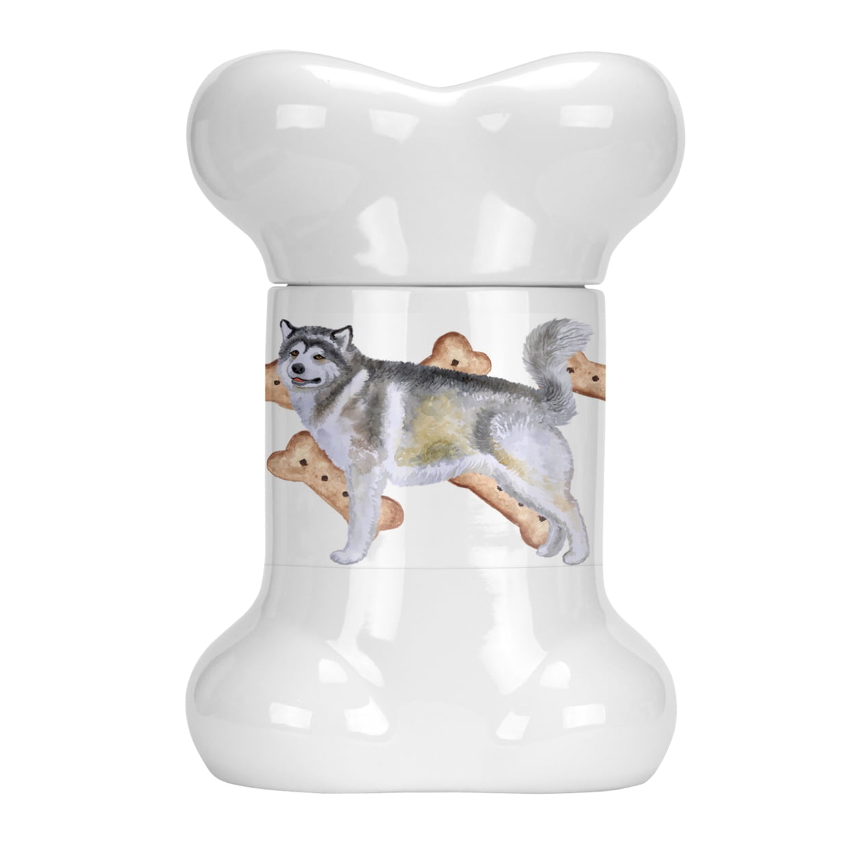 Alaskan Malamute Bone Shaped Treat Jar