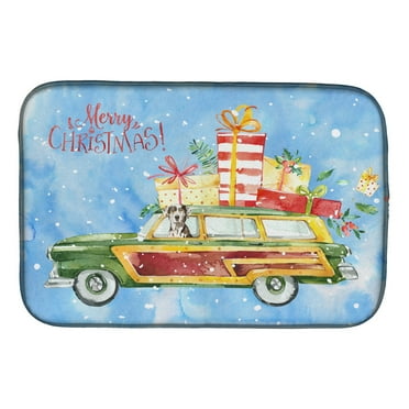 Carolines Treasures CK2402DDM Merry Christmas Catahoula Leopard Dog Dish Drying Mat 14 x 21" multicolor