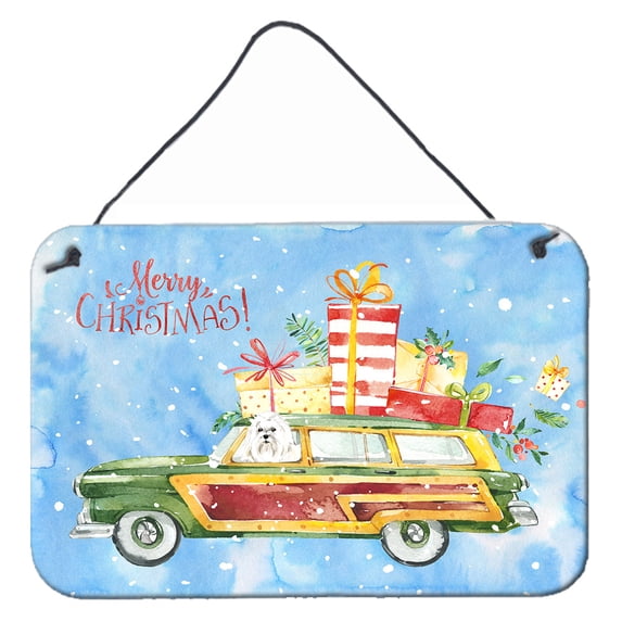 Carolines Treasures CK2414DS812 Merry Christmas Maltese Wall or Door Hanging Prints 8x12 multicolor
