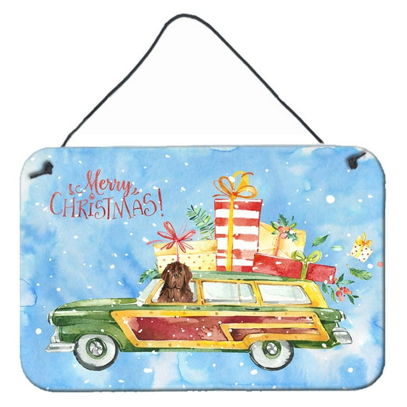 Carolines Treasures CK2416DS812 Merry Christmas Newfoundland Wall or Door Hanging Prints  8x12 multicolor