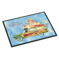 Carolines Treasures CK2417JMAT Merry Christmas Rottweiler Door Mat Indoor Rug or Outdoor Welcome Mat 24x36 Doormat  36"L