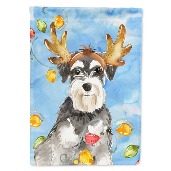 Christmas Lights Schnauzer Flag Garden Size CK2485GF