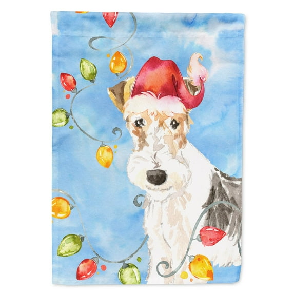 Carolines Treasures CK2501GF Christmas Lights Fox Terrier Flag Garden Size Small multicolor