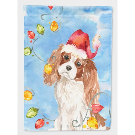 Carolines Treasures CK2509CHF Christmas Lights Blenheim Cavalier Spaniel Flag Canvas House Size  Large multicolor