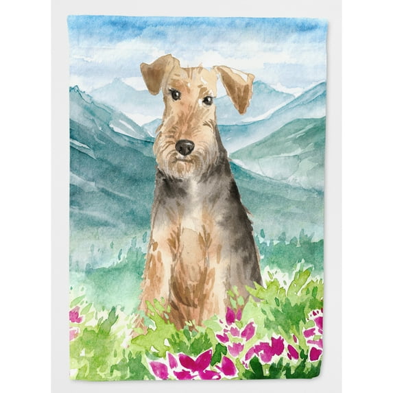 Carolines Treasures CK2516CHF Mountian Flowers Welsh Terrier Flag Canvas House Size  Large multicolor