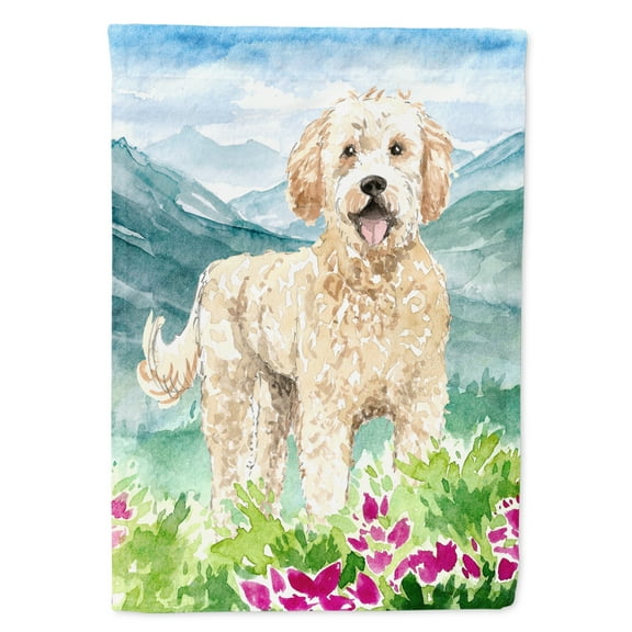Carolines Treasures CK2537GF Mountain Flowers Goldendoodle Flag Garden Size  Small multicolor