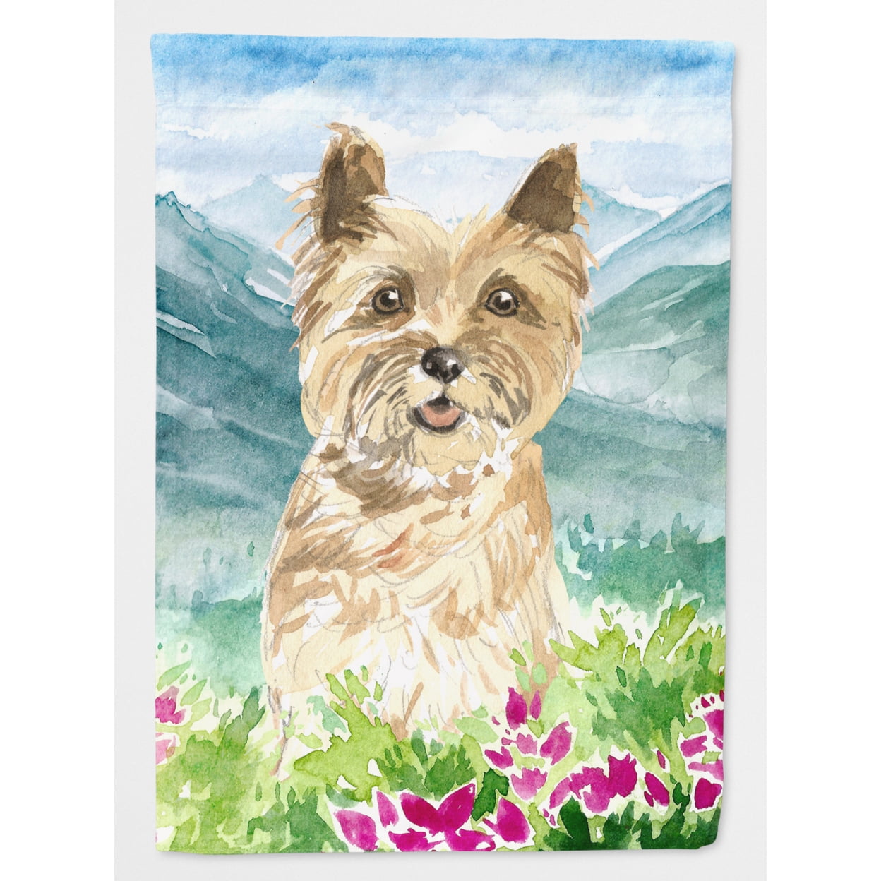 Mountain Flowers Cairn Terrier Flag Canvas House Size