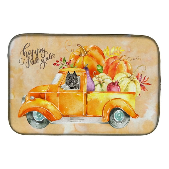 Fall Harvest Bouvier des Flandres Dish Drying Mat