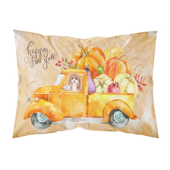 Carolines Treasures CK2615PILLOWCASE Fall Harvest Cavapoo Fabric Standard Pillowcase Standard multicolor